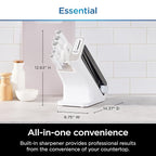 Ninja K12007WHBN NeverDull 7-Piece Prep Knife System, Essential, High Carbon Stainless Steel, Built-in Sharpener, White