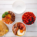 C CREST Elegant 33oz White Glass Bowl Set of 6, Perfect for Soup, Cereal, Ramen, Oatmeal, Fruit, Salad, Rice Bowls; Dishwasher & Microwave Safe