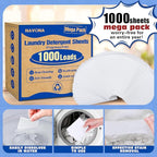 1000 Loads Mega Pack Laundry Detergent Sheets, Eco-friendly Laundry Sheets, Powerful Cleaning, Suitable for Homes, Dorms, and Apartments- [Fragrance-Free]