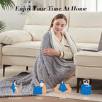 Westinghouse Heated Throw Blanket, Soft Flannel Sherpa Electric Throw with 6 Heating Levels & 2-10 Hours Auto Shut Off, Fast Heating & ETL Certification, Machine Washable, 50x60 Inch, Light Grey