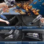 Car Vacuum Cleaner High Power - 22000PA Portable Car Vacuums 4 in 1 Compressed Air Duster & Air Blower & Pump Hand Held Vacuum Cordless with Brushless Motor for Cars Home Office