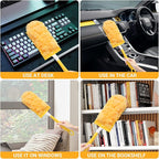 360° Heavy Duty Duster Refills for Swiffer Duster, 40 Count Duster Refills with 1 Handle, Multisurface Dusters, Disposable Dusters for Cleaning (Yellow)