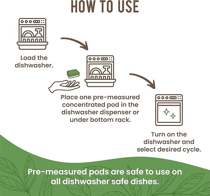 COCO+ Dishwasher Detergent Pods - Nano-Concentrated Enzymes Power with Rinse Aid & Hard Water Protection - Sparkling, Spotless Dishes - 50 Pods (Fragrance Free)