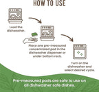 COCO+ Dishwasher Detergent Pods - Nano-Concentrated Enzymes Power with Rinse Aid & Hard Water Protection - Sparkling, Spotless Dishes - 50 Pods (Fragrance Free)