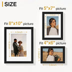 Vittanly 15 Pack Picture Frames Collage Wall Decor for Mounting or Tabletop Display, Gallery Frame Set for Family, Multi Sizes Including 3pcs 8x10, 6pcs 5x7, 6pcs 4x6, Black