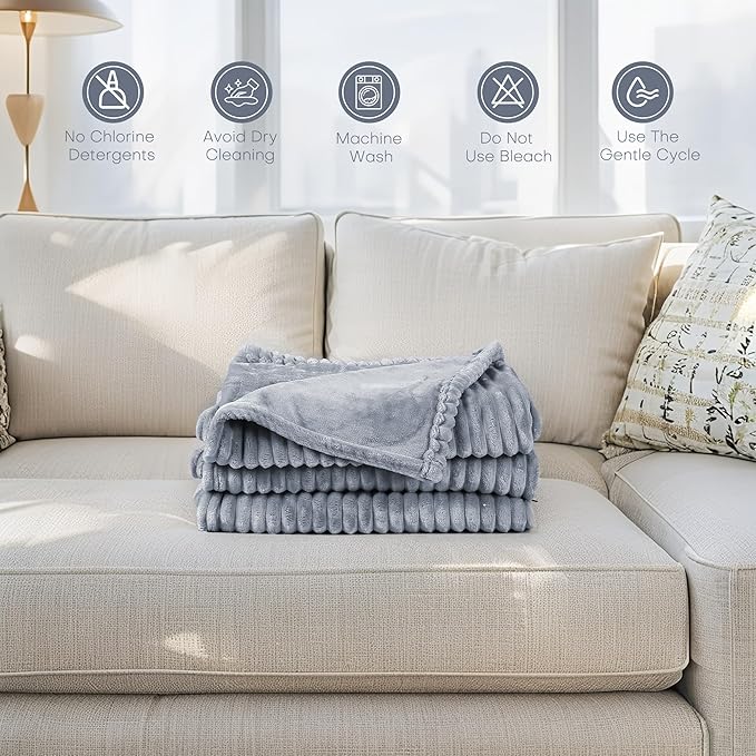 Electric Heated Blanket 50"x60" Throw Size with Cozy Flannel, 6 Heat Settings & 3 Hours Auto Off, Soft & Cozy Warming Throw for Home, Office, or Bed, Machine Washable, Grey