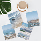 SIGNWIN Poster Bathroom Decor, Wall Art Room Decor Multicolor for Living Room, Bedroom, Office White Aerial View Blue Ocean Wave Beach Shore Nature Wilderness Realism Decorative Landscape - 12"x16"x4