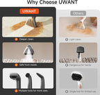 uwant Portable Carpet Cleaner with Steam& Hot Water System 18Kpa Powerful Suction Carpet Cleaner with 4 Cleaning Tools& Solution 2 in 1 Upholstery Cleaner Steam Cleaner for Pets, Car (Steam& Heating)