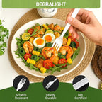 100% Compostable Froks - 100Pcs Heavy Duty Forks Disposable Utensils, BPA-Free, Heat Resistant, CPLA Disposable Forks, BPI Certified CPLA Disposable Cutlery for Party, Office & Picnic