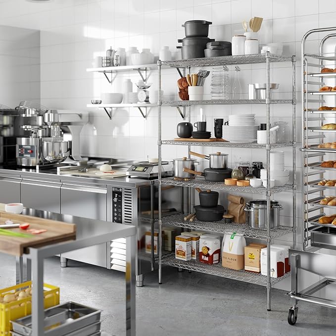 18" Deep x 42" Wide x 74" Height Wire Shelving Kit | 6-Tier | NSF Commercial Storage Rack Unit