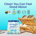 Dropps UltraWash Plus Dishwasher Detergent, Lemon Citrus (64 Pods) - Triple Action Biobased Power Deep Clean Dishwasher Detergent Tablets for Tough Stains - Dishwashing Pods for Shiny Dishes