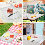 Titanium Cutting Board, Stainless Steel Cutting Board for Kitchen Dishwasher Safe, Double Sided Food-Grade Chopping Board with Peeler and Anti-slip Mat (15"L x 11"W)