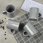 11oz White Diner Coffee Mug Set of 4 Ceramic Mugs Great for Kitchen Set, Travel, and Hot Tea (Grey)