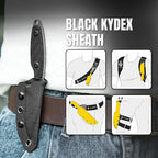 Kizer Muskrat Fixed Blade Knife, 3.15 In D2 Blade EDC Knife Argyle Pattern Black G10 Handle Neck Knives for Men Women, Outdoor Hunting Hiking Survival Camping Knives with Sheath, 1064M3