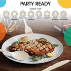 Party Solids Ivory Plastic Silverware Heavy Duty 150 Pieces Ivory Plastic Cutlery Sets, Utensil Sets, 50 Of Each Forks, Knives & Spoons Disposable Cutlery Set, Flatware Set For Party Supplies