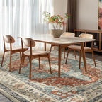 Topllen Washable Area Rug - Area Rug 6'x9' Boho Soft Living Room Rug, Non-Slip Large Area Rugs Indoor for Dining Room Livingroom Bedroom, Vintage Rug (Rust, 6x9ft)