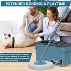 Spin Mop and Bucket,Mop Bucket with Separates Dirty and Clean Water,4-Chamber Mop and Bucket with Wringer Set for Home, Best Household Cleaning Tools with 6 Replacement Mop Heads,4X Wheel