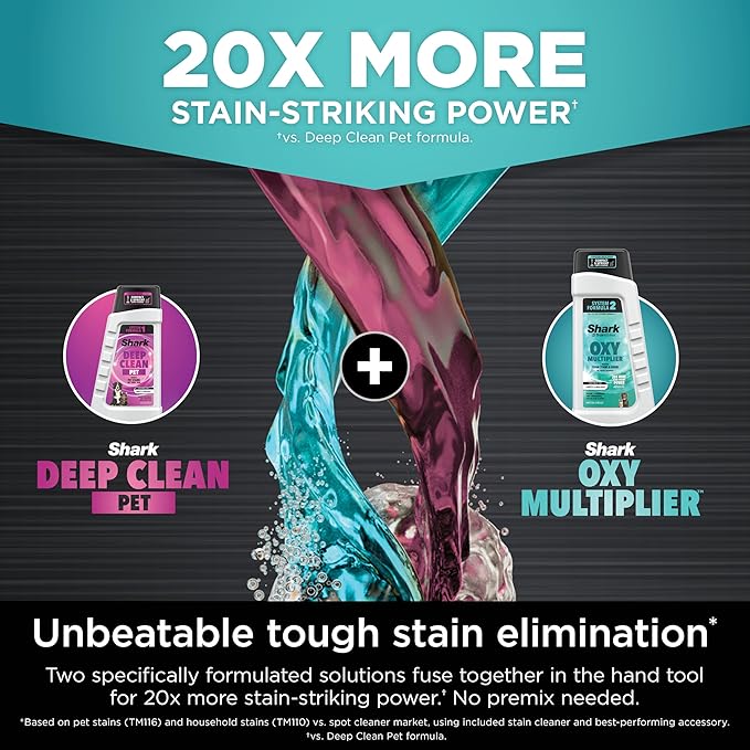 Shark StainStriker HairPro Portable Carpet, Upholstery & Area Rug Cleaner, Self-Cleaning, Stain, Hair & Odor Remover, Perfect for Pets & Car Interiors, 3 Tools & Pet Cleaning Solution, Teal, PX253BRN