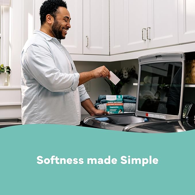 Tru Earth Fabric Softener Sheets | Original Eco-Strip Liquidless Detergent for Travel | 50 Sheets | Fragrance-Free