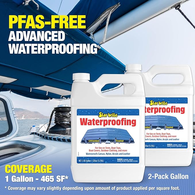 STAR BRITE Waterproofing Spray, Waterproofer + Stain Repellent + UV Protection for Boat Covers, Car Covers, Bimini Tops, Tents, Jackets, Backpacks, Boots, Awnings, Patio Covers & More