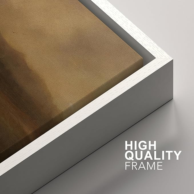 SIGNFORD Framed Canvas Print Wall Art Set Serene Misty Mountains Illustrations Modern Art Decorative for Living Room, Bedroom, Office - 24"x36"x2 White