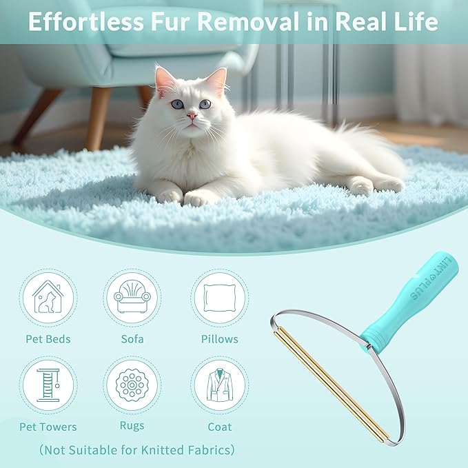 Pet Hair Remover Carpet x2 & Lint Root Cleaner Pro Pet Hair Remover by LINTPLUS,Special Pet Hair Removal Tool Multi Fabric Edge and Carpet Rake for Couch, Pet Towers and Rugs