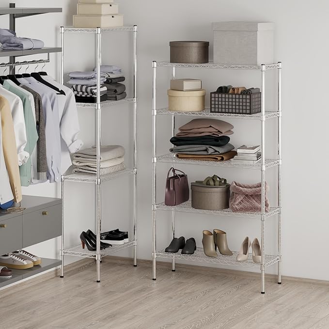 14" Deep x 36" Wide x 64" Height Wire Shelving Kit | 5-Tier | NSF Commercial Storage Rack Unit