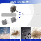 5PCS Dusters for Cleaning, Extendable Microfiber Duster with Extension Pole Up to 100'', Bendable Washable Cleaner Dusters for Cleaning Fan, High Ceiling, Blinds, Furniture, Car