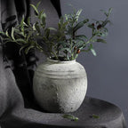 Large Ceramic Flower Vase, 8.66 inch Tall Round Rustic Farmhouse Vase for Home Decor, Wide Mouth, Living Room Shelf Decor, Enterway, Table