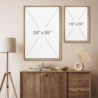 SIGNFORD Framed Canvas Print Wall Art Set Blue and Beige Abstract Modern Neutral Vertical Illustration Modern Art Decorative Nordic Nature for Living Room, Bedroom, Office - 16"x24"x2 Natural