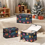 Stackable Clothes Storage Bins with Lids,Closet Organizers Fabric Printing Box for Home and Office,Blanket Clothes Organizers,Under Bed Storage Containers 3 Pack.