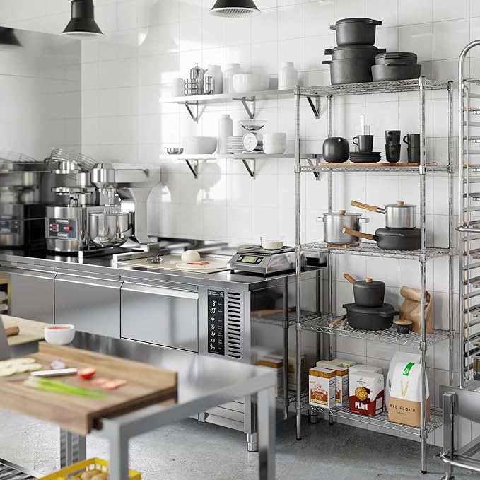 14" Deep x 30" Wide x 74" Height Wire Shelving Kit | 5-Tier | NSF Commercial Storage Rack Unit