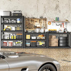 Heavy Duty Shelves, 48'W24'D78'H, 5-Tier Metal Shelves, 3000LBS Loads, Adjustable, Black, For Garages, Warehouses