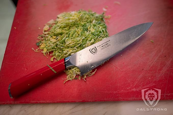 Dalstrong Chef Knife - 8 inch - Phantom Series - Japanese High-Carbon AUS8 Steel Kitchen Knife - Red G10 Handle - Cooking Knife - Kitchen Knife - w/Sheath