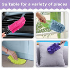 Zubebe 20 Pcs Duster Refill Reusable Fleece Duster Refills Feather Flat Dusters Multi Surface Washable Cleaning Pads Tools for Home, Blinds, Car, Pet, Furniture, Fans (Vivid Color)
