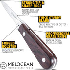 Oyster Shucking Knife Set of 2 - Professional Oyster Knife Shucker Clam Opener Kit in Lovely Box - Bonus Ebook and Brochure Included