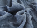 100% Cotton Muslin Throw Blanket for Bed, Couch, Small, Decorative, Soft, Pre-Washed, Breathable and Lightweight Gauze Blanket with Tassels, Suitable for All Seasons, Grey Blue, 50"x60"