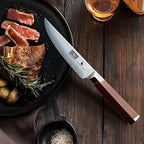 HOSHANHO Steak Knives Set of 6, Ultra Sharp 4.5 Inch Professional Non Serrated Steak Knife Set for Precise Cutting, Japanese High Carbon Steel Steak Knife with Ergonomic Handle