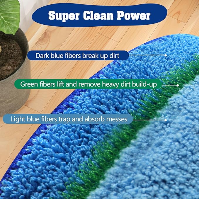 12 Pack 18 Inch Deep Cleaning Replacement Pads Compatible with Bona Family of Mops, Premium Microfiber Floor Mop for Hardwood Floors and Multi-Surface Floor Cleaner