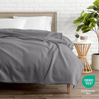 Bare Home Polar Fleece Blanket - King - Grey - Warm & Cozy - Premium Fleece - Throw for Bed, Sofa, Camping, Travel and Cold Nights - Lightweight Blanket (King, Grey)