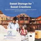 Chef's Path Extra Large Tall Airtight Food Storage Containers, Set of 4, Airtight Food Storage for Flour, Sugar, Rice, Includes Measuring Scoops, Pen, and Labels, 7qt, 220Oz, 6.5L, Transparent