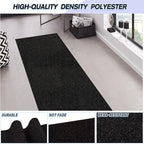 Custom Size Backed Non-Slip Area Rugs Runner, Easy Clean, Waterproof Runner Rugs for Hallway Entryway, Kitchen, Laundry, 4FT x 69FT, Black
