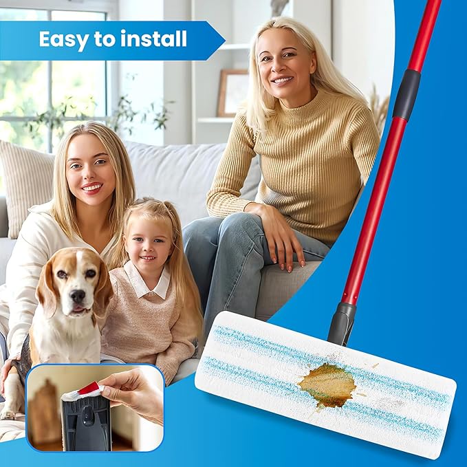 4 Pack Microfiber Mop Pad for O-Cedar H2prO Flat Mop System, Reusable Mop Head Replacements, Machine Washable (White*4P)