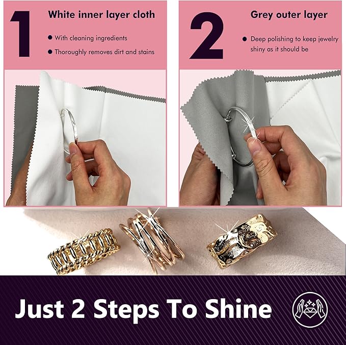XIAOXINGYUN 18 PCS Silver polishing Cloth,Jewelry Cleaning Cloth for Sterling Silver, Multi-Layer Silver Jewelry Cleaner Cloth Keep Jewelry Cleaning and Shiny (6'' x 8''*18Pcs)