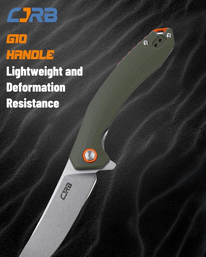 CJRB CUTLERY Folding Knife Gobi (J1906) AR-RPM9 Steel G10 Handle EDC Knife Pocket Knife for Men Green Handle