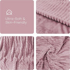 Electric Heated Blanket 50"x60" Throw Size with Cozy Flannel, 6 Heat Settings & 3 Hours Auto Off, Soft & Cozy Warming Throw for Home, Office, or Bed, Machine Washable, Pink