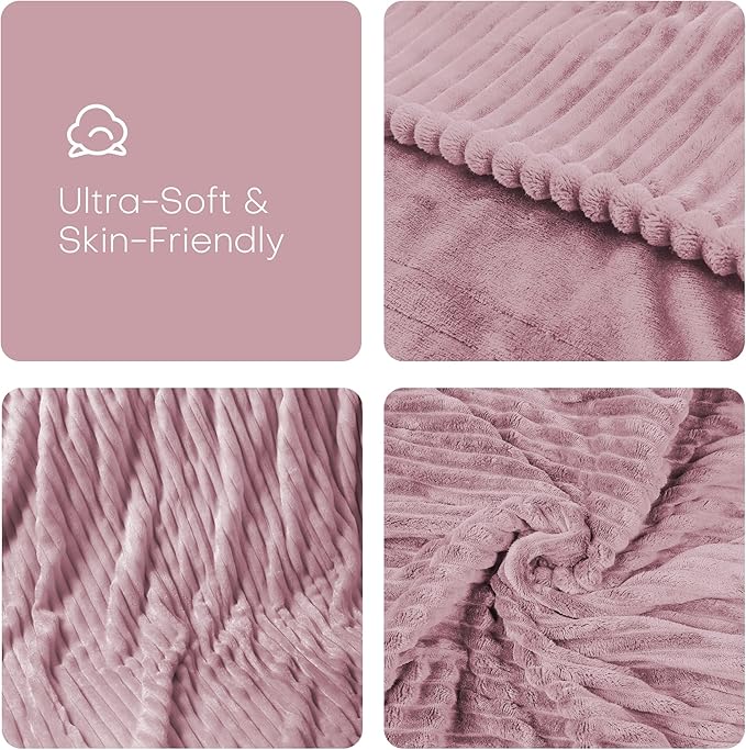 Electric Heated Blanket 50"x60" Throw Size with Cozy Flannel, 6 Heat Settings & 3 Hours Auto Off, Soft & Cozy Warming Throw for Home, Office, or Bed, Machine Washable, Pink