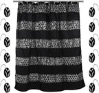 Zahari Home 13pc Sinatra Bathroom Shower Curtain Set Classic Shower Curtain & 12 Shower Curtain Hooks Luxury Fabric Shower Curtain Unique Design Bling Black Shower Curtain Set