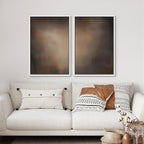 SIGNFORD Framed Canvas Print Wall Art Set Darkened Metallic Texture in Brown Tones Industrial Style Abstract Illustrations Modern Art Decorative for Living Room, Bedroom, Office - 24"x36"x2 White