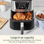Cuisinart 6 Qt Basket Air Fryer, Black & Silver, AIR-180